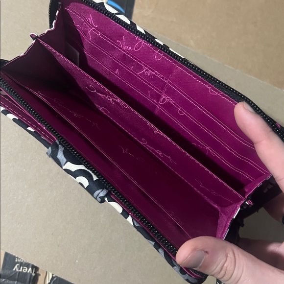 Vera Bradley Black and Pink Patterned Wallet - Picture 4 of 5